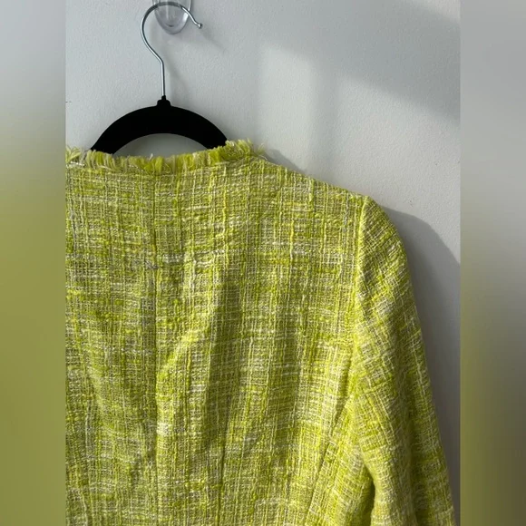 Lafayette 148 tweed yellow green jacket blazer - Picture 6 of 7